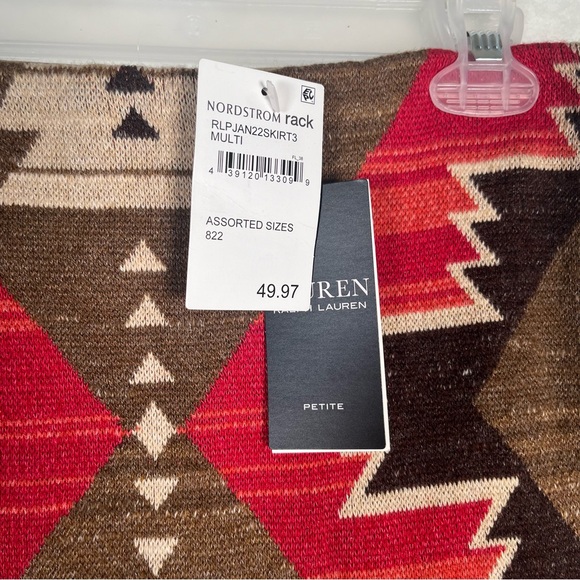 NWT Lauren Ralph Lauren Pencil Skirt Viscose Blend Multi color, Petite Medium - Picture 3 of 7